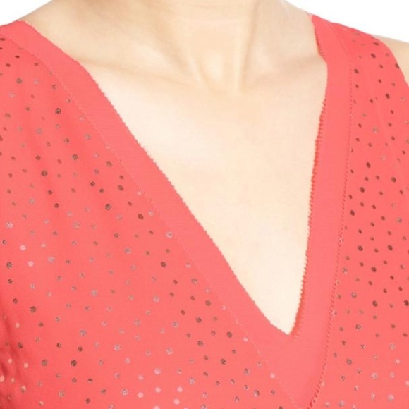 Cooper & Ella Coral/Gold Dot Harper Top - Picture 3 of 6